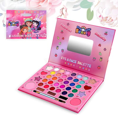 Thijox - Aomig 41 Kleuren Kindermake-up Set voor Meisjes, Veilig en Niet-giftig, Prinsessen Make-Up Kit met Kwast en Spiegel, Wasbare Cosmetica voor V