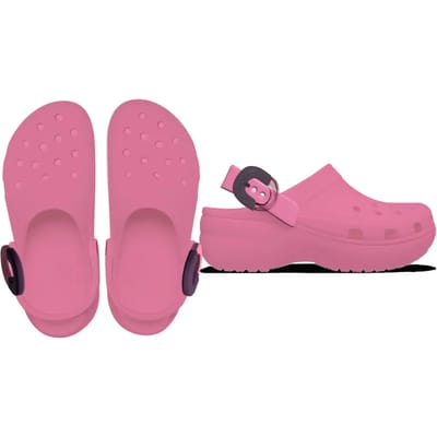 Crocs Classic Platform Dipped Buckle Clog, Vrouwen, Roze, Slippers, maat: 41/42