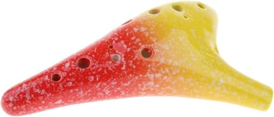 Keramische Ocarina - 12 Gaten Fluit - Muziek Maken - Handgemaakt Instrument - 17 x 10.5 x 5 cm - Veelkleurig