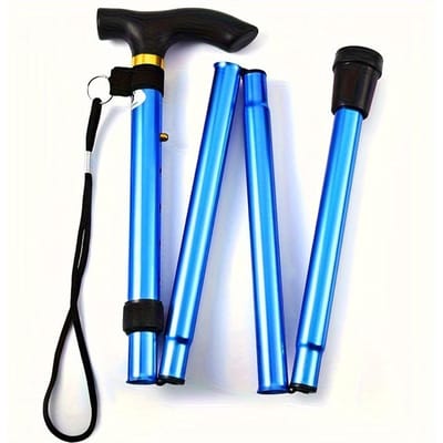 Verstelbare Opvouwbare Wandelstok, Antislip Trekkingstok met Polsband, Draagbaar & Duurzaam Mobiliteitshulpmiddel, Geen Batterij Nodig - Ondersteunende Kruk