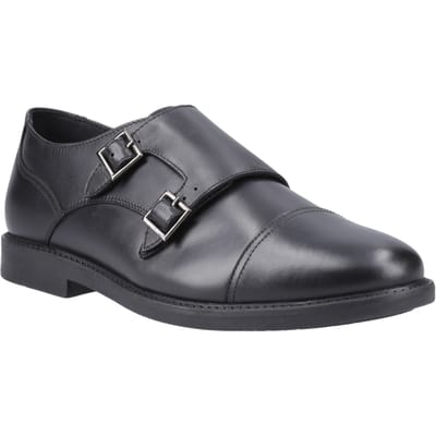 Hush Puppies Tim Monk Leren Zwarte Schoenen Voor Jongens