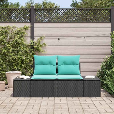 vidaXL - Tuin - Sofa - met - kussen - 184 - x - 62 - x - 69 - cm - poly - rattan