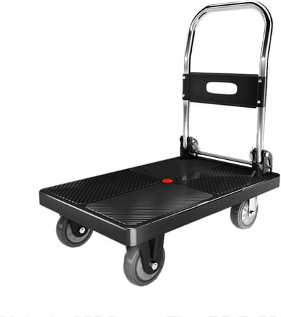 Plateauwagen Inklapbaar - Platformkar Verhuiswagen - Zware Lasten Verplaatsen - Verstevigd Stalen Frame - 70 x 46 cm - Zwart