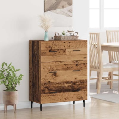 vidaXL - Dressoir - Oud - Hout - 69,5 - x - 34 - x - 90 - cm - Geengineerd - Hout - en - IJzer
