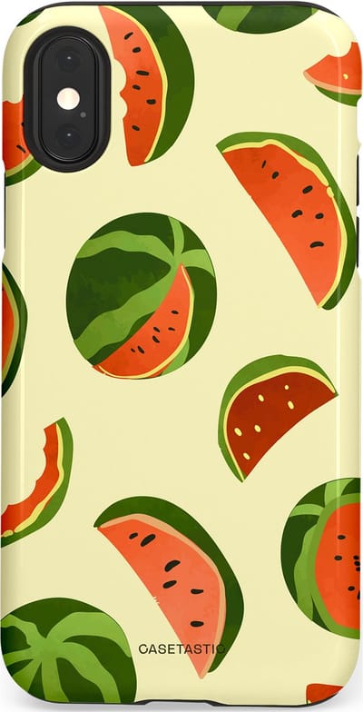 Casetastic Hoesje Geschikt voor Apple iPhone X/Xs - Stijlvolle Beschermende Duo-layer Case - Watermeloen Festijn