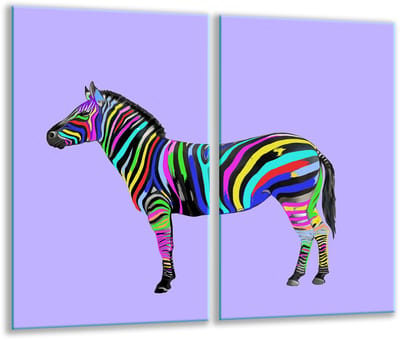 TMK ArtDeko - Serie ZEBRA - Glazen Snijplank - 52cm - Inductiekookplaten
