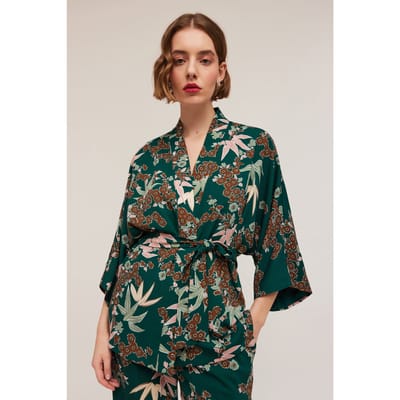 Motivi Decò Patterned Kimono Green Maat: S | Jassen Outlet | Dames | Groen