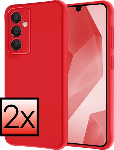 Hoesje - 2 Stuks - Geschikt voor Samsung Galaxy A16 - Sterk & Shockproof - Case Siliconen - Back Cover - Telefoon Hoes - Rood