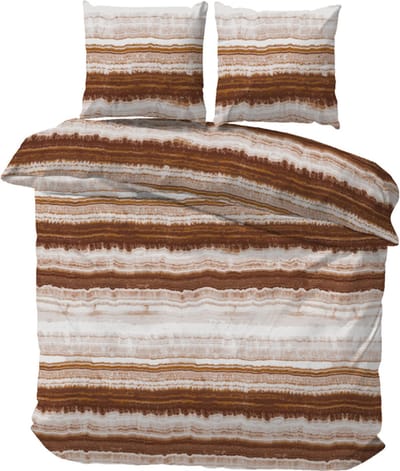 iSleep Dekbedovertrek Riff - Eenpersoons - 140x200/220 cm - Bruin