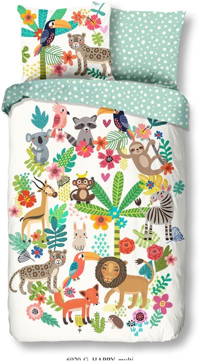 Good Morning Kinderdekbedovertrek "dieren" - Multi - (140x200/220 cm) - Katoen