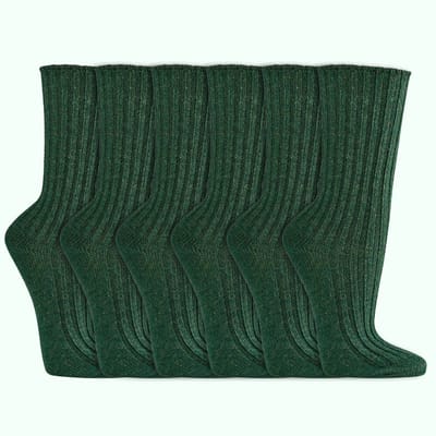 Wollen sokken | Biologisch | Voor dames & heren | Kleur: Groen | 6 paar