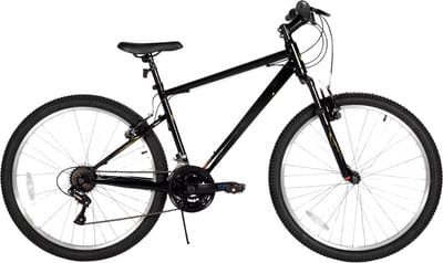 Mountainbike – Voor heren en dames – 18 snelheden, stalen frame, V-rem, hardtail – 66-69 cm, zwart