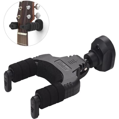 GALUX GH 110P Crochet de suspension pour guitare à verrouillage automatique Support mural pour guitare acoustique folk classique guitare électrique basse noir