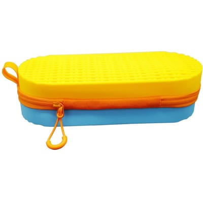 Étui de Lunettes de Natation en Silicone Protecteur avec Trou de Drainage Pour Lunettes de Natation, Lunettes à Fermeture Éclair jaune