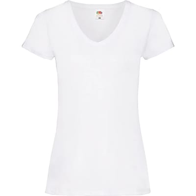 Dames-T-shirt met V-hals Fruit of the Loom Valueweight