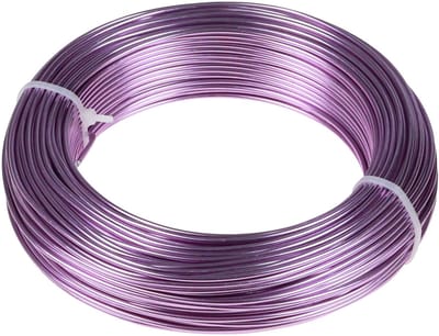 Paarse aluminiumdraad, 2 mm, voor sieraden en decoratie, lavendelkleur