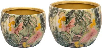 TS Collection - Pot Monstera mystery - Mini set van 2 - Metaal & Epoxy - Exclusieve woonitems voor binnen - Handgemaakt - Unieke print - Designed by Lammie