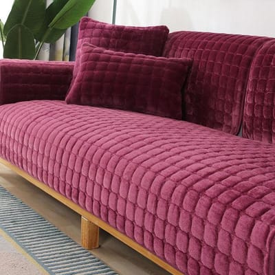 Zachte Velours Bankhoes Voor Bank Anti-Slip Bankmeubelhoes Voor Woonkamer Mode Basis Kleur Verdikken Flanel Pluche Bank Handdoek 90x70cm 1pc