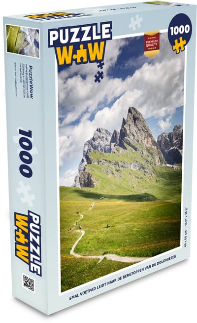 Puzzel Smal voetpad leidt naar de bergtoppen van de Dolomieten - Legpuzzel - Puzzel 1000 stukjes volwassenen