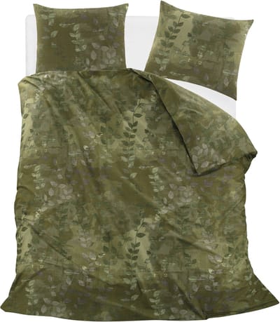 Homéé dekbedovertreksets green leaves 100% katoen Lits-jumeaux 240x200/220 cm + 2 slopen