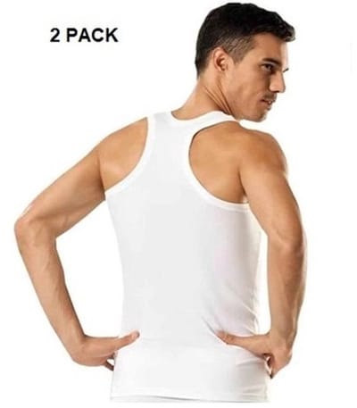 Marco Rossi Premium Kwaliteit - Halterhemd - Onderhemd - Hemden heren - Haltertop - Tanktop hemd - Katoen - Wit - 2Pack - Maat S