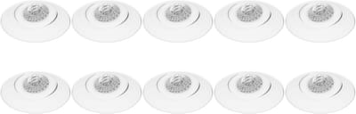 Spot Armatuur 10 Pack - Proma Nivas Pro - GU10 Inbouwspot - Rond - Wit - Aluminium - Trimless - Kantelbaar - Ø150mm