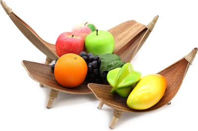 Coconut Leaf Fruit Bowl Set - Natural