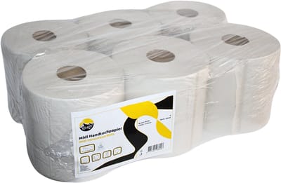 KURTT 1-laags 300M handdoekrol grijs - poetspapier - poetsrol , midi rollen, papier Tork rol, schoonmaakpapier, hygiënepapier