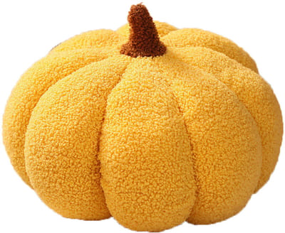 Pompoen Kussen - Gesimuleerd pompoen kussen - Pluche kussen - Vorm van een gesimuleerde pompoen - Huisdecoratie - Zachte vulling - Geschikt voor auto, slaapkamer, huis, decoratie, bank - Geel - 7,8 inch
