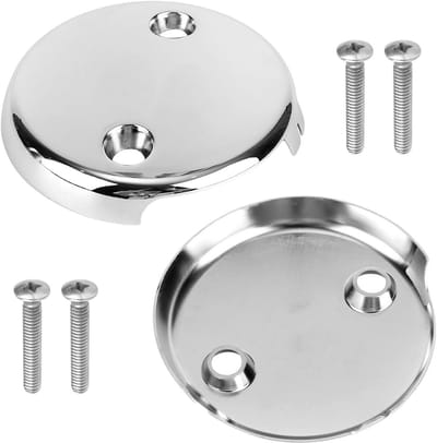 Universele Tweegats Badoverloopafdekking Set van 2 - 3-1/8 Inch Geschikt voor Standaard Baden