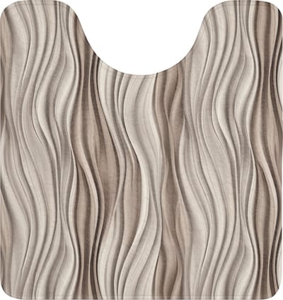WC mat met uitsparing 55x60 cm - Antislip - Golven - 3D - Crème - Toiletmat met uitsnijding - Vloermat - Douchemat - Toilet tapijt - Toiletmatten