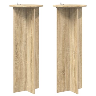 vidaXL - Plantenstand - 2 - st - Sonoma - Eiken - Ø40 - x - 100 - cm - Bewerkt - hout