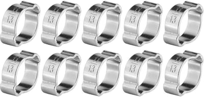 Dailygoods- Slangklem 10 Stuks - Roestvrij Staal - Verstelbaar - Slangklemmen Assortiment - Voor Siliconen/Rubberen Slangen - Geschikt voor Auto's - Tubeklem