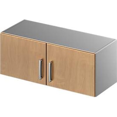 Schäfer Shop Genius Opzetkast TETRIS SOLID, stalen romp, 1 ordnerhoogte, B 1000 mm, beukenpatroon/blank aluminium