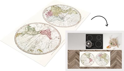 Keukenloper - Loper keuken - Wereldkaart - Vintage - Kaart - 120x60 cm - Keukenloper vinyl