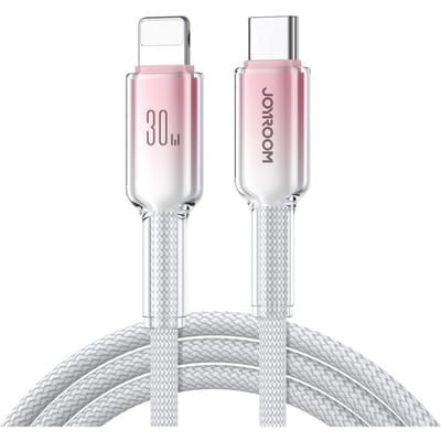 USB-C - Lightning Data- en Oplaadkabel Joyroom S-A42, 30W, 1,2m, Wit