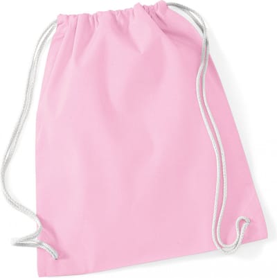 Westford Mill Cotton Gymsac WM110 - CLASSIC PINK/WHITE - 37 x 46 cm