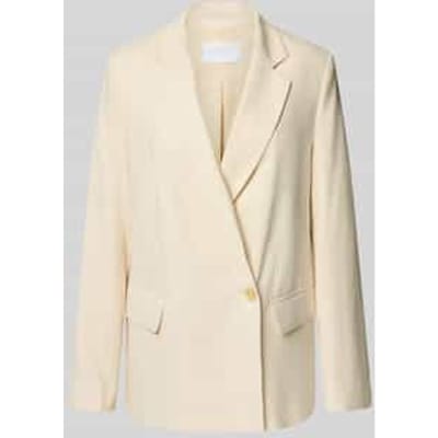 relaxed fit blazer van viscosemix met klepzakken