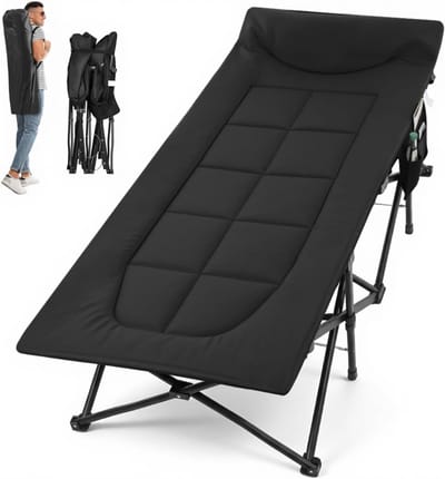 Veldbedden 1 Persoon - Veldbed - Veldbedden 1 Persoon met Matras -Zwart