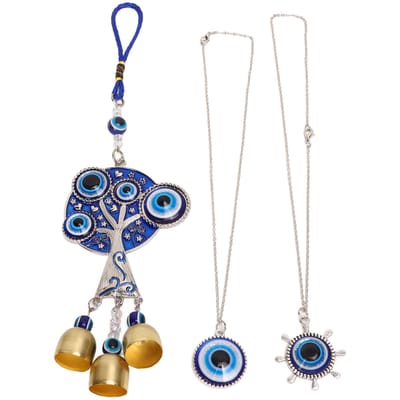 Boze Oog Sieradenset Prachtig Blauw Boze Oog Zegen Geluks Amulet Hanger Ketting blue