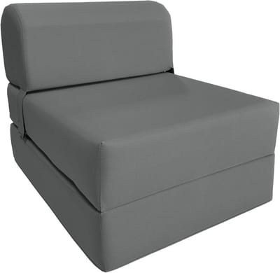 Opvouwbaar Schuimbed - Matras Stoel - Logeren en Reizen - Hoge Dichtheid Schuim - 6" x 24" x 70" - Grijs