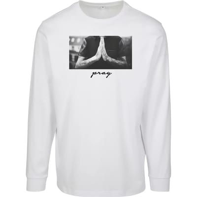 Mister Tee - Pray Longsleeve shirt - XXL - Wit