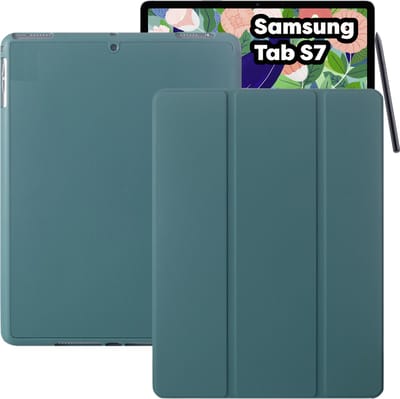 Tablet Hoes + Standaardfunctie - Geschikt voor Samsung Galaxy Tab S7 Hoes - 11 inch (2022) - Donker Groen