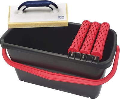 Professionele Was Set voor Tegels met Emmer van 23 Litre en 3 Rollen Bevestiging