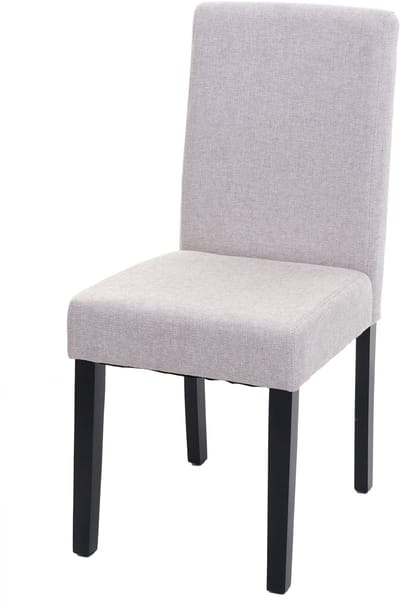 Littau eetkamerstoel, keukenstoel, stof/textiel ~ crème-beige, donkere poten