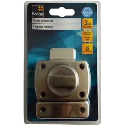 Sencys Schuifslot Met Draaiknop - Gepolijst Chroom - 50 Mm