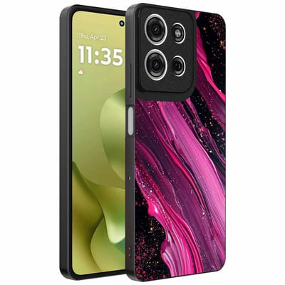 Geschikt voor Motorola Moto G86 Telefoonhoesje met marmer opdruk - TPU backcover case marble design - Paars Roze - Smartphonica geschikt voor Motorola Moto G86