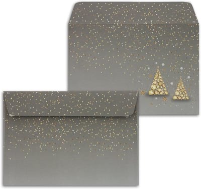 C6 Enveloppen - Glitter Regen - Feestelijke Post - Zelfklevend - 300 Stuks - Grijs