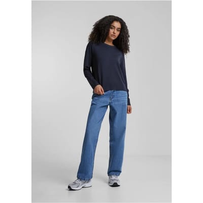 Urban Classics - Knitted Roundneck Sweater/trui - XS - Donkerblauw