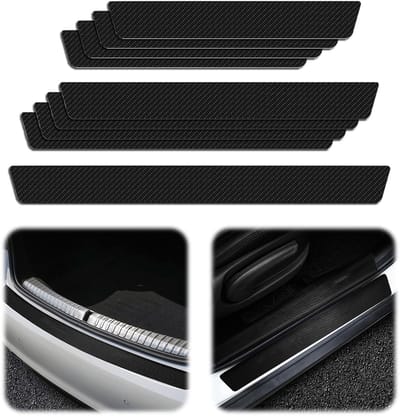 Dailygoods- Instapbeschermers 9 Stuks - Carbonvezel - Anti-kras - Slijtagebestendig - UV-bestendig - Autodeurdorpelbeschermer - Deurdorpels